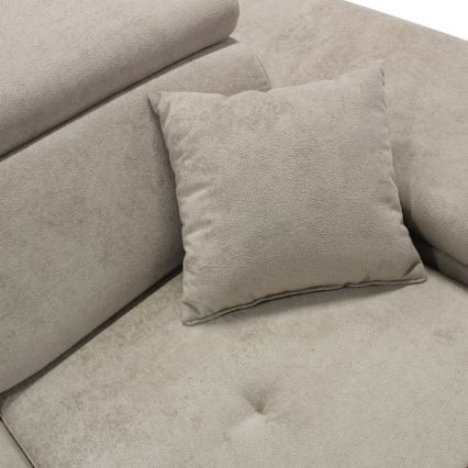 Suite lounge angolare a L imbottita e pieghevole CASTELO destra grigio
