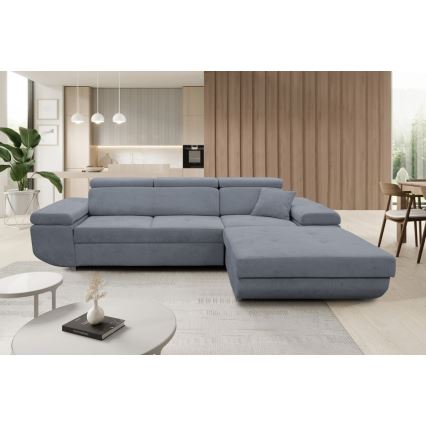 Suite lounge angolare a L imbottita e pieghevole CASTELO destra grigio scuro