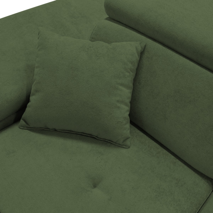 Suite lounge angolare a L imbottita e pieghevole CASTELO sinistra verde