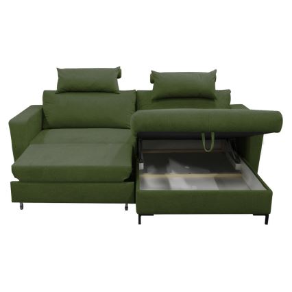 Suite lounge angolare a L imbottita e pieghevole HORTA destra verde