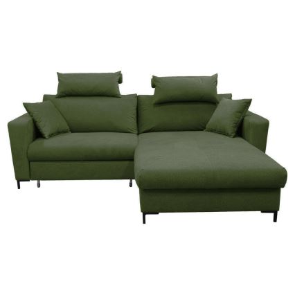 Suite lounge angolare a L imbottita e pieghevole HORTA destra verde