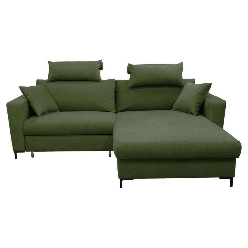 Suite lounge angolare a L imbottita e pieghevole HORTA destra verde