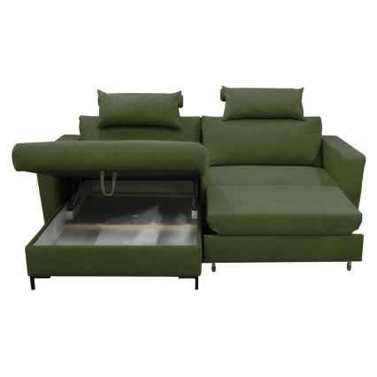 Suite lounge angolare a L imbottita e pieghevole HORTA sinistra verde