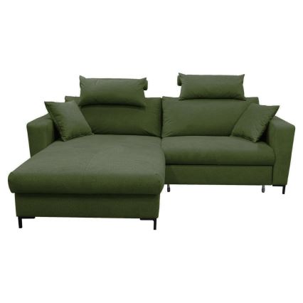 Suite lounge angolare a L imbottita e pieghevole HORTA sinistra verde