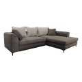 Suite lounge angolare a L imbottita e pieghevole LAGOA destra taupe/grigio
