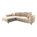 Suite lounge angolare a L imbottita e pieghevole LAGOA sinistra beige/marrone
