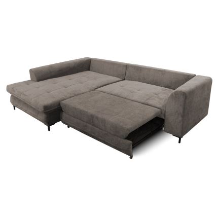 Suite lounge angolare a L imbottita e pieghevole LAGOA sinistra taupe/grigio