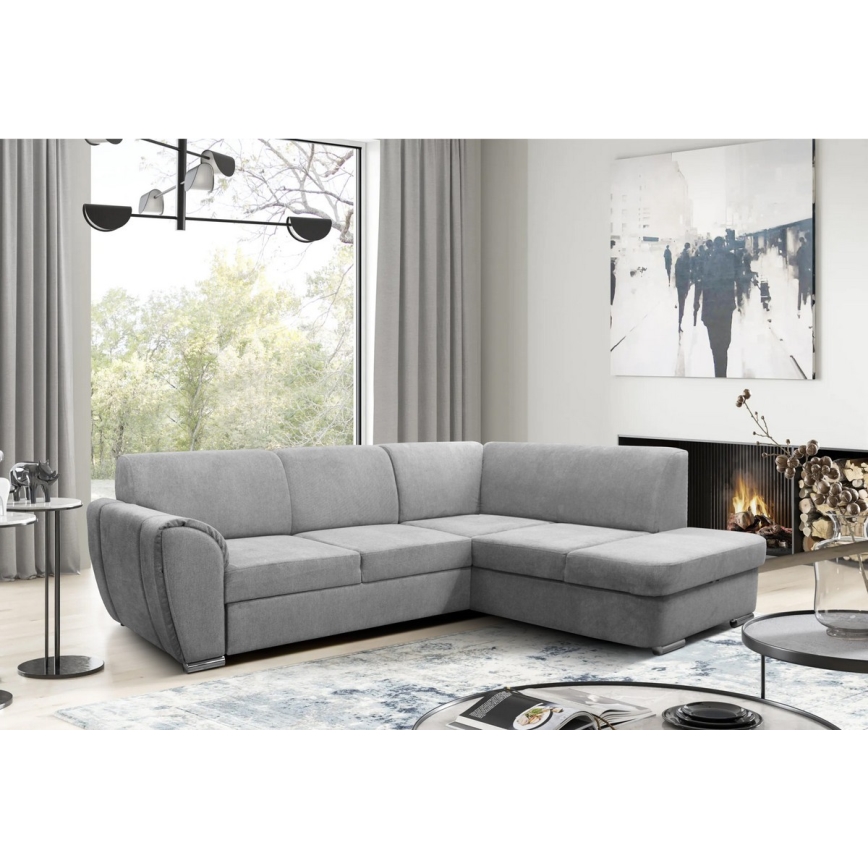 Suite lounge angolare a L imbottita e pieghevole SERPA destra grigio