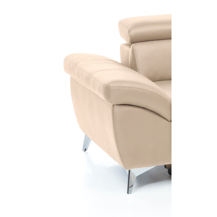 Suite lounge angolare a L in pelle pieghevole SALERNO II destra beige