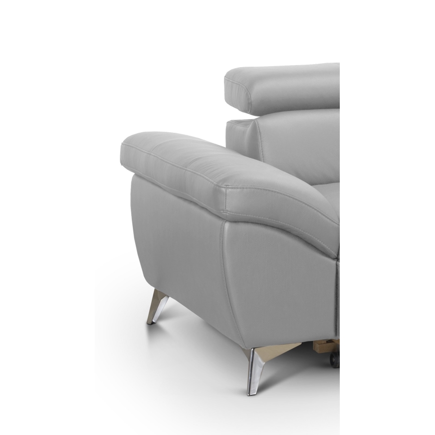 Suite lounge angolare a L in pelle pieghevole SALERNO II destra grigio