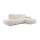 Suite lounge angolare imbottita e pieghevole a forma di L con contenitore ALMADA destra beige