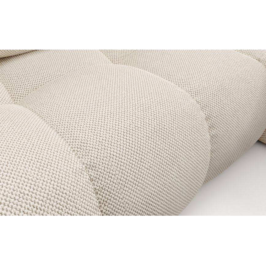 Suite lounge angolare imbottita e pieghevole a forma di L con contenitore ALMADA destra beige