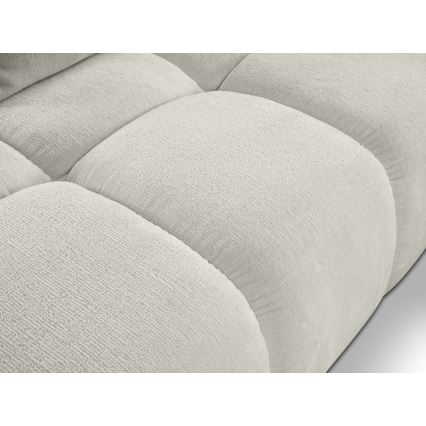 Suite lounge angolare imbottita e pieghevole a forma di L con contenitore ALMADA destra beige