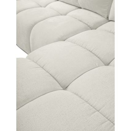 Suite lounge angolare imbottita e pieghevole a forma di L con contenitore ALMADA destra beige