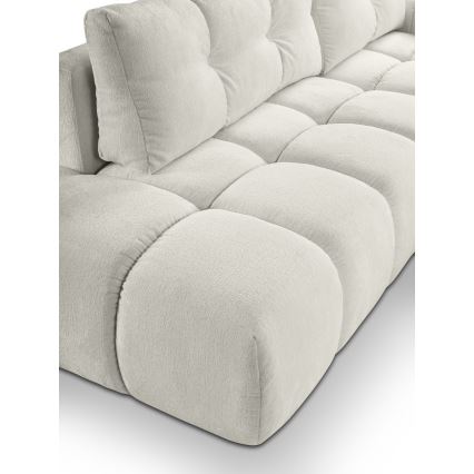 Suite lounge angolare imbottita e pieghevole a forma di L con contenitore ALMADA destra beige