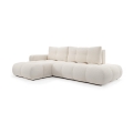 Suite lounge angolare imbottita e pieghevole a forma di L con contenitore ALMADA sinistra beige
