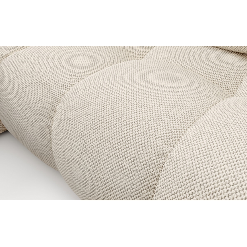 Suite lounge angolare imbottita e pieghevole a forma di L con contenitore ALMADA sinistra beige