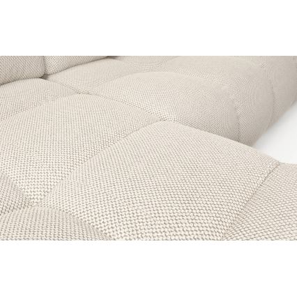 Suite lounge angolare imbottita e pieghevole a forma di L con contenitore ALMADA sinistra beige