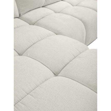 Suite lounge angolare imbottita e pieghevole a forma di L con contenitore ALMADA sinistra beige