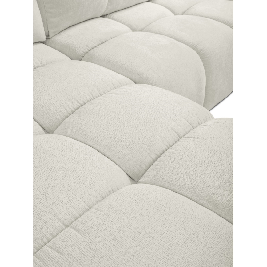 Suite lounge angolare imbottita e pieghevole a forma di L con contenitore ALMADA sinistra beige