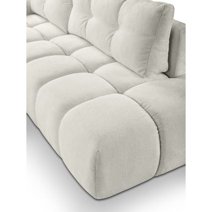 Suite lounge angolare imbottita e pieghevole a forma di L con contenitore ALMADA sinistra beige