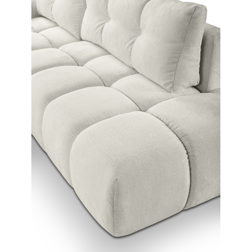 Suite lounge angolare imbottita e pieghevole a forma di L con contenitore ALMADA sinistra beige