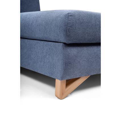 Suite lounge angolare imbottita e pieghevole a forma di L con contenitore AVESTA destra blu