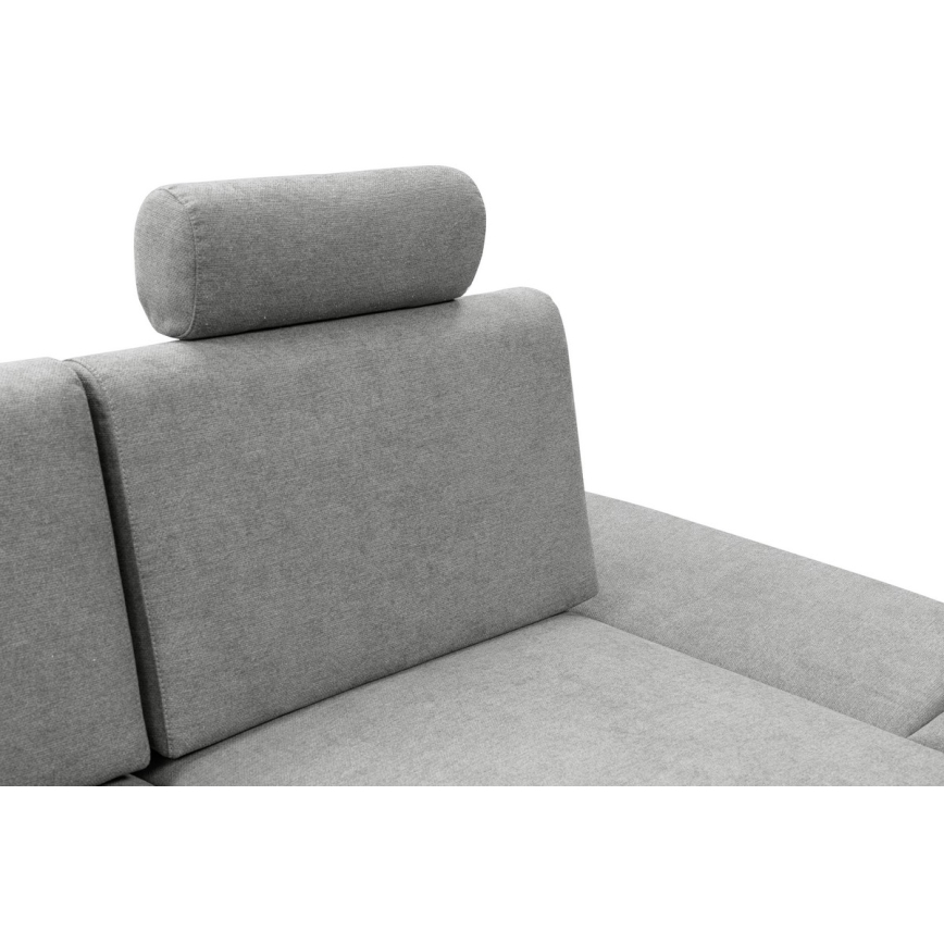 Suite lounge angolare imbottita e pieghevole a forma di L con contenitore AVESTA destra grigio