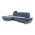 Suite lounge angolare imbottita e pieghevole a forma di L con contenitore AVESTA sinistra blu