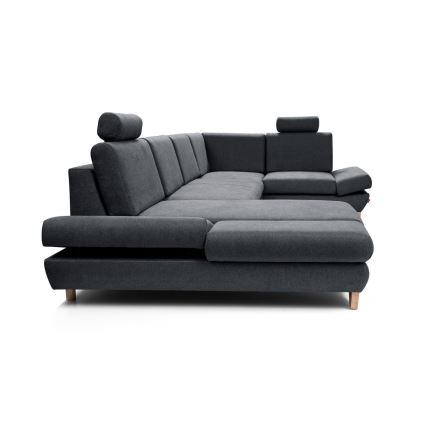 Suite lounge angolare imbottita e pieghevole a forma di U con contenitore AVESTA destra antracite