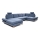 Suite lounge angolare imbottita e pieghevole a forma di U con contenitore AVESTA destra blu
