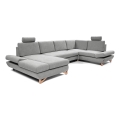 Suite lounge angolare imbottita e pieghevole a forma di U con contenitore AVESTA grigio