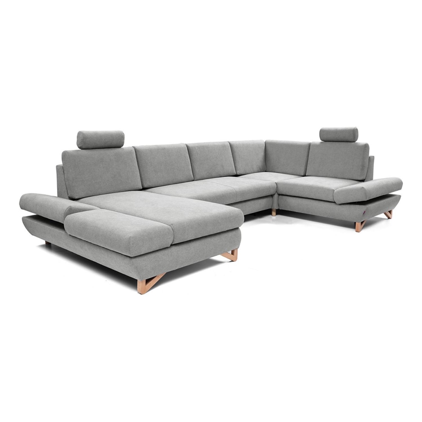 Suite lounge angolare imbottita e pieghevole a forma di U con contenitore AVESTA grigio