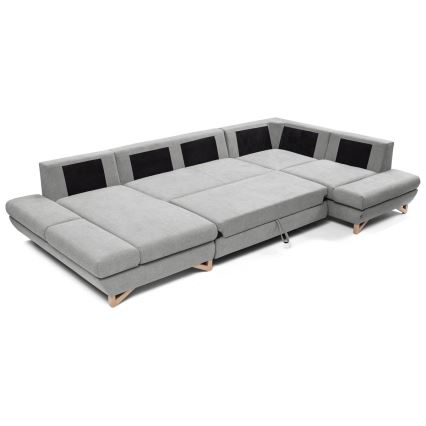 Suite lounge angolare imbottita e pieghevole a forma di U con contenitore AVESTA grigio