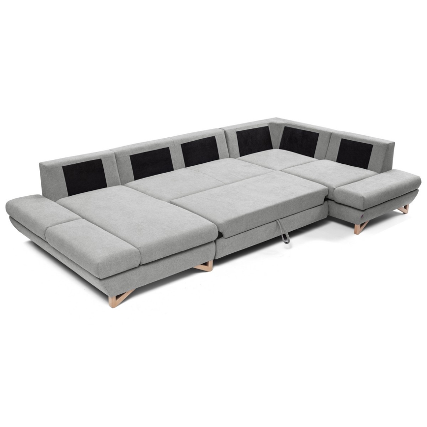 Suite lounge angolare imbottita e pieghevole a forma di U con contenitore AVESTA grigio