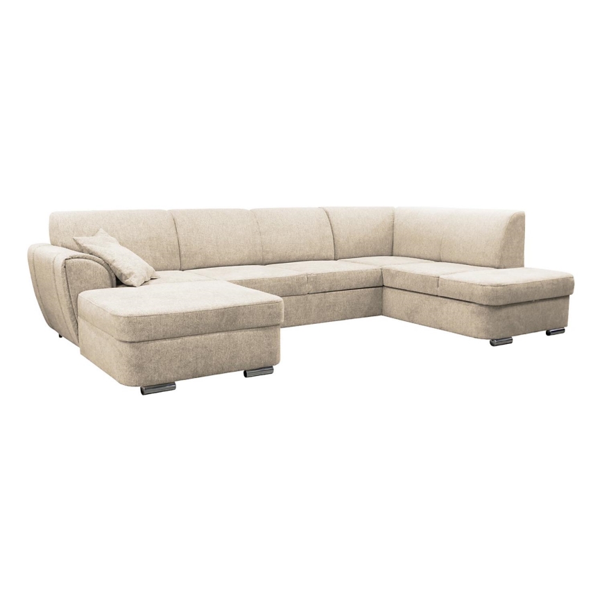 Suite lounge angolare imbottita e pieghevole a forma di U SERPA destra beige