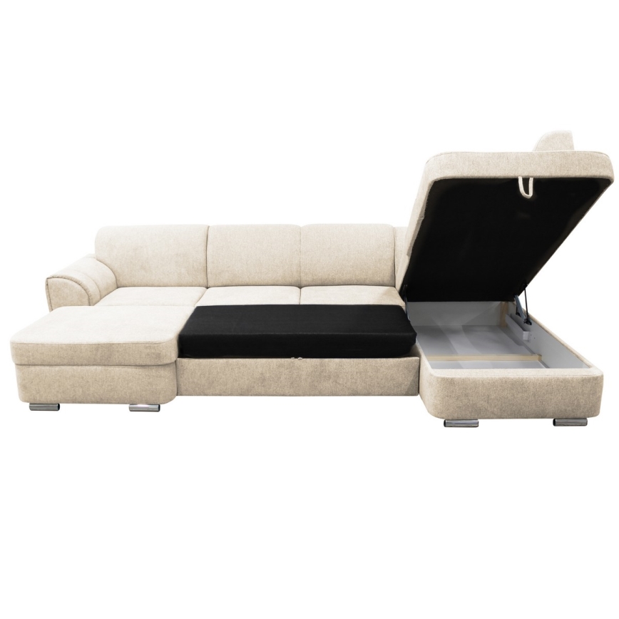Suite lounge angolare imbottita e pieghevole a forma di U SERPA destra beige