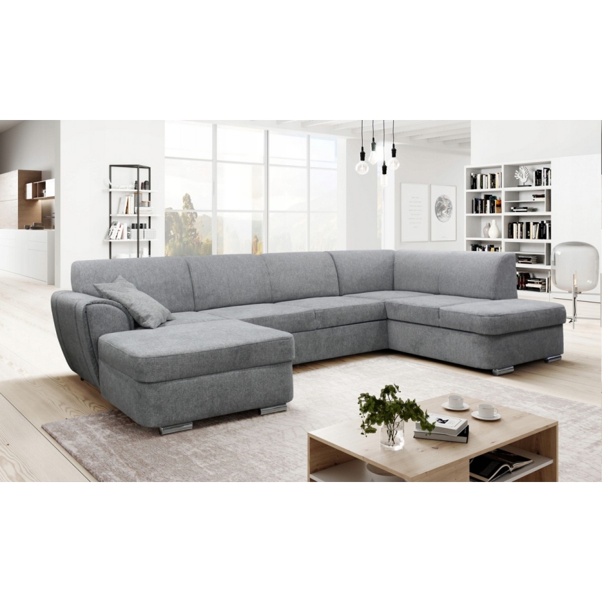 Suite lounge angolare imbottita e pieghevole a forma di U SERPA destra grigio