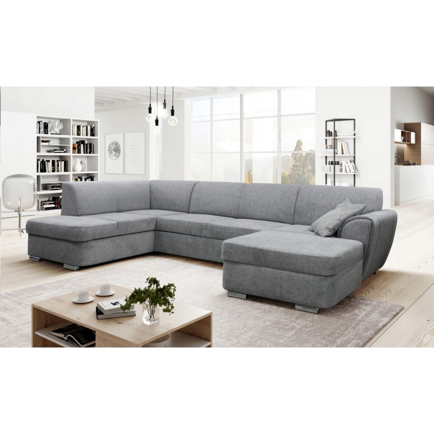Suite lounge angolare imbottita e pieghevole a forma di U SERPA sinistra grigio