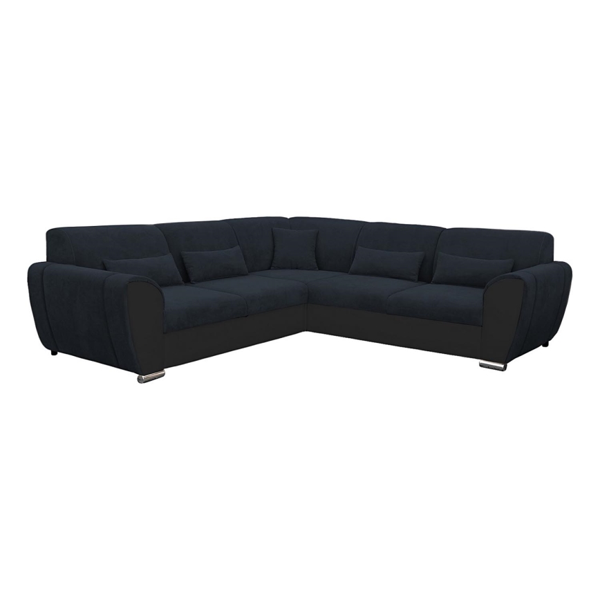 Suite lounge angolare imbottita e pieghevole a forma di U VISEU destra antracite/nero