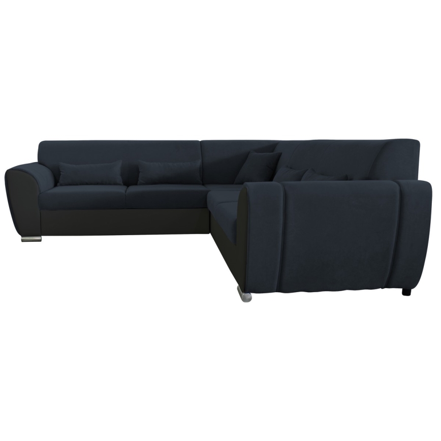 Suite lounge angolare imbottita e pieghevole a forma di U VISEU destra antracite/nero