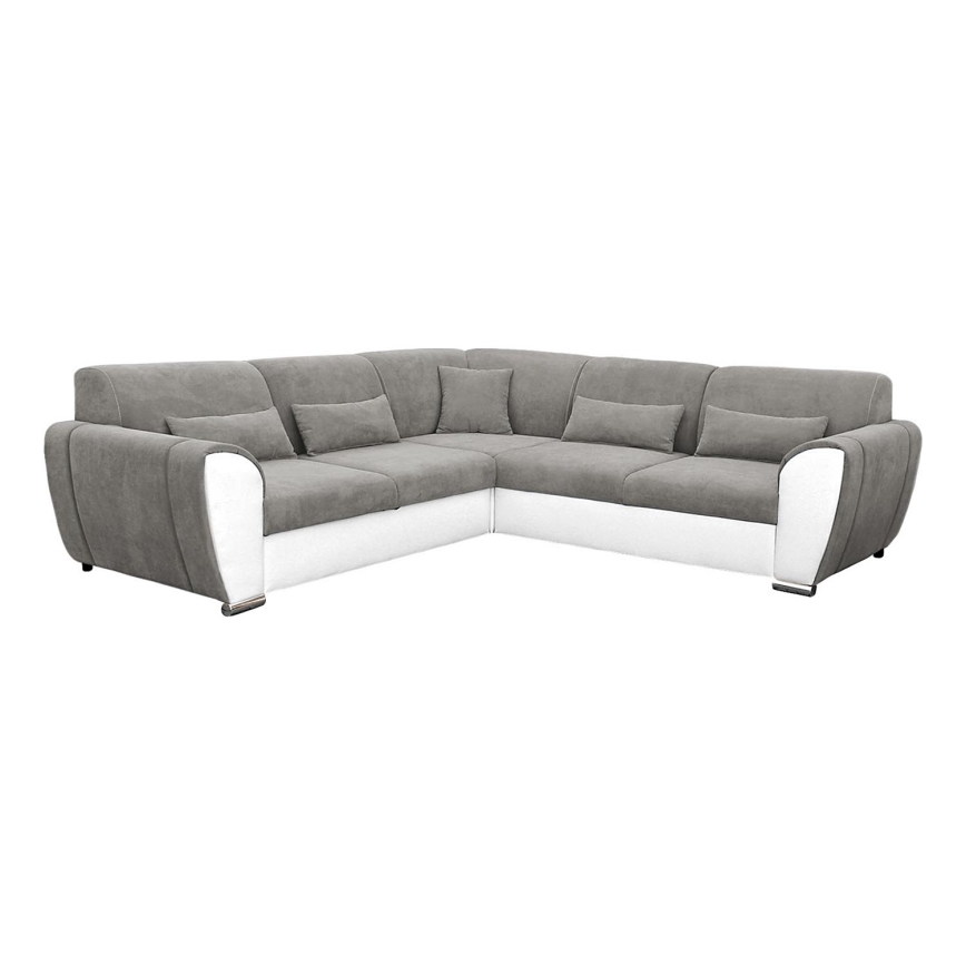 Suite lounge angolare imbottita e pieghevole a forma di U VISEU destra grigio/bianco