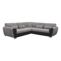 Suite lounge angolare imbottita e pieghevole a forma di U VISEU destra grigio/nero