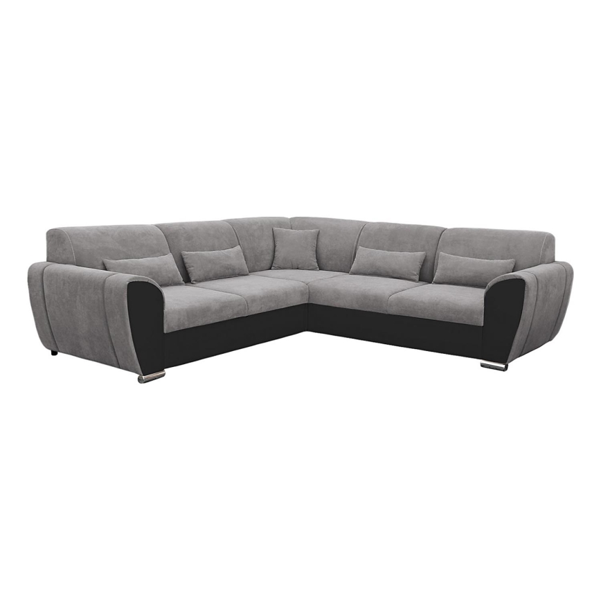 Suite lounge angolare imbottita e pieghevole a forma di U VISEU destra grigio/nero