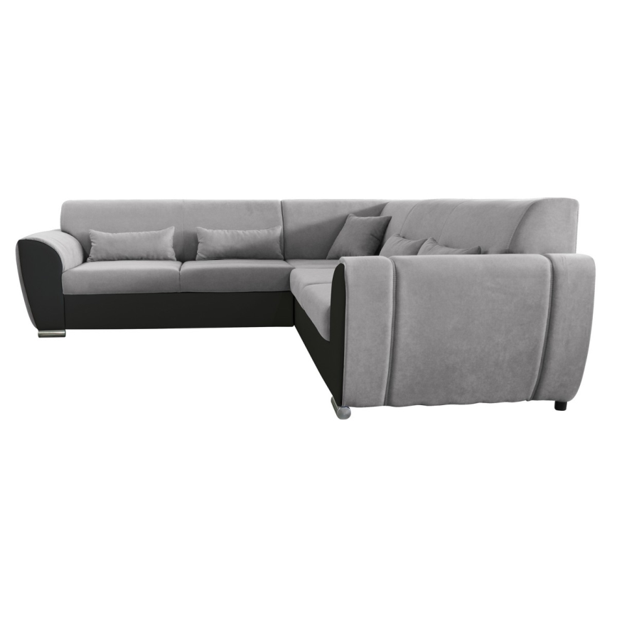 Suite lounge angolare imbottita e pieghevole a forma di U VISEU destra grigio/nero