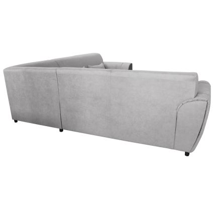 Suite lounge angolare imbottita e pieghevole a forma di U VISEU sinistra grigio/nero