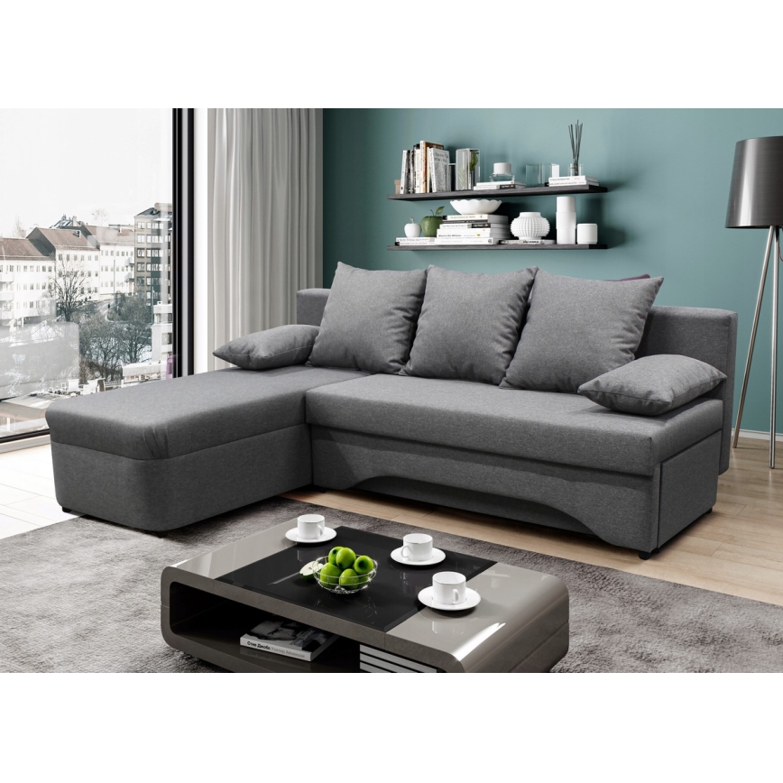 Suite lounge angolare imbottita e pieghevole universale a forma di U ALMEIDA grigio