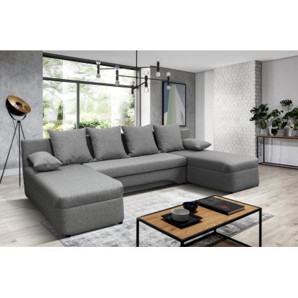 Suite lounge angolare imbottita e pieghevole universale a forma di U ALMEIDA grigio