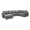 Suite lounge angolare imbottita e pieghevole universale a forma di U SEYA grigio
