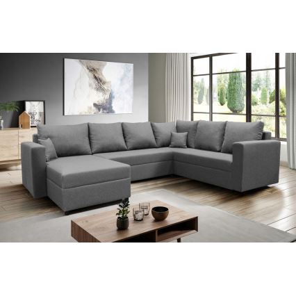 Suite lounge angolare imbottita e pieghevole universale a forma di U SEYA grigio